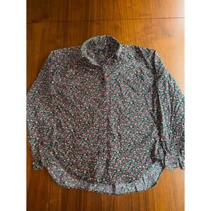Vintage Lizsport Liz Claiborne Women's Ditsy Floral LS Button-Up - Size S